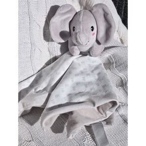 Pearhead Elephant Security Blanket Lovey Gray Plush Baby Nursery Comfort Toy